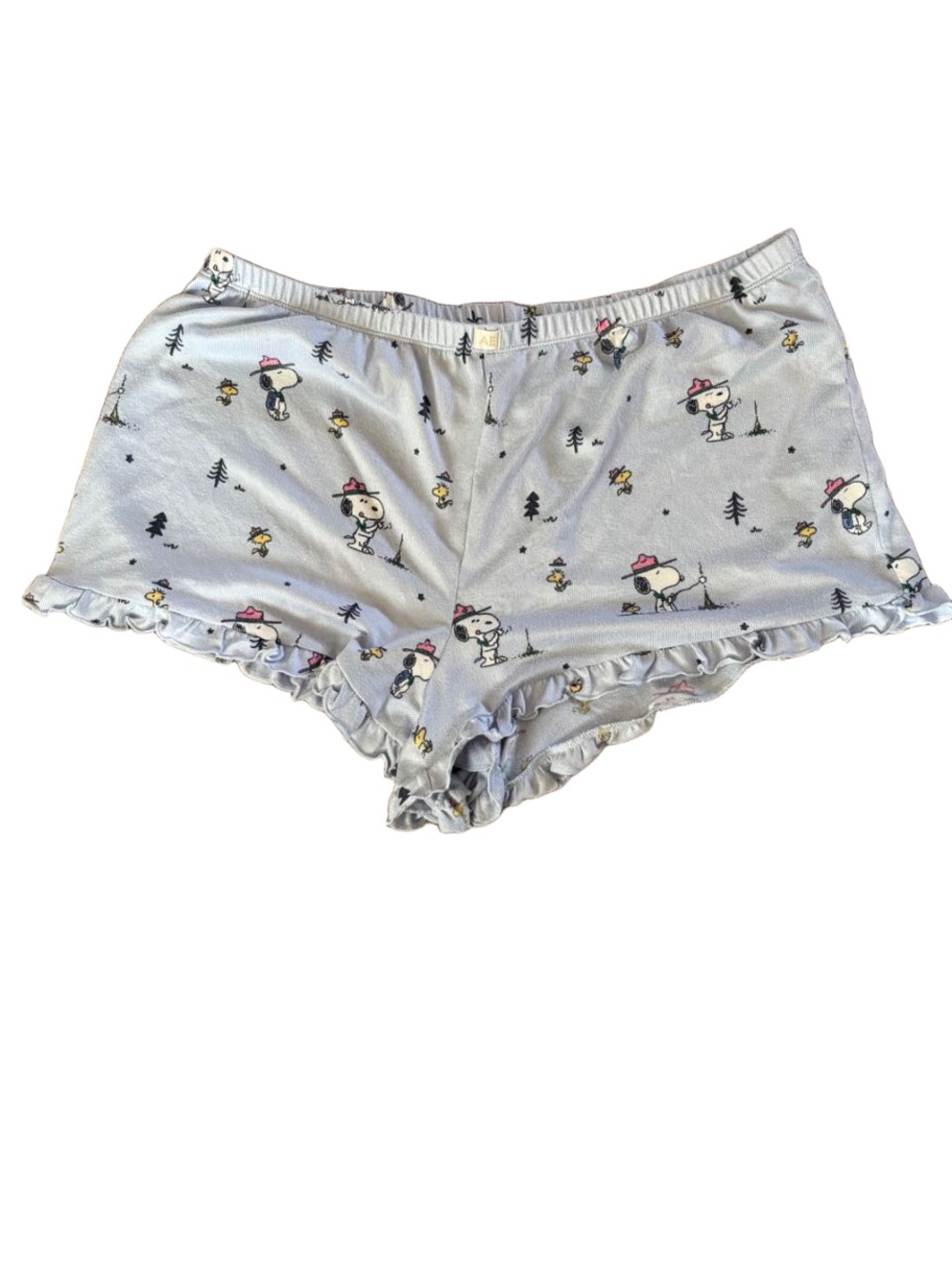 American Eagle Snoopy Printed Short Pajama Set - Women's Sleep Top & Shorts - Picture 4 of 5